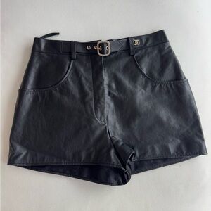 Chanel Black Calfskin Shorts